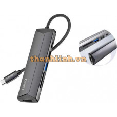 Hub Chia 4 Trong 1 Tyрe-C -> HDMI + USB + CardReader + PD Grey LDNIO DS-56H