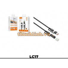 Cáp USB2.0/Type-C -> TypeC/Đèn Pin Dài 1.2m Màu Đen LDNIO LC17