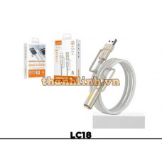 Cáp USB2.0/Type-C -> TypeC/Bật Lửa Dài 1.2m Màu Xám LDNIO LC18