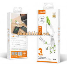 Cáp Sạc 3 Trong 1 USB -> Type-C + Lightning + Micro LDNIO LC95