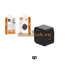 Cục Sạc 20W USB/Type-C Kèm Cáp Type-C Màu Đen LDNIO Q1