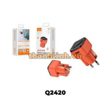 Cục Sạc 45W USB/Type-C Kèm Cáp Type-C Màu Cam LDNIO Q2420