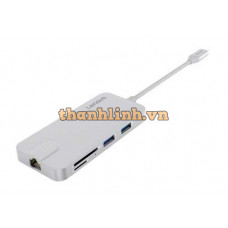 Thiết bị đổi TYPE-C -> 2 USB 3.0 + USB 2.0 + HDMI + LAN + TF/SD LENOVO (C106SL)