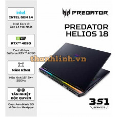 Laptop Acer Gaming Predator Helios 18 PH18-72-908N (NH.QP4SV.001) (Geforce RTX4090 16GB/i9 14900HX/32GB RAM/4TB SSD/18 inch 2K 250Hz/Win 11/Đen)