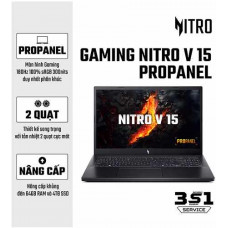 Laptop Acer Gaming Nitro V 15 Pro Panel ANV15-41-R7AP (NH.QPGSV.002) (Geforce RTX2050 4GB/R5-7535HS /16GB RAM/512GB SSD/15.6inch FHD 180Hz/Win11/Đen)