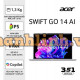Laptop Acer Swift Go SFG14-73-71ZX NX.KSLSV.002 (Intel Core Ultra 7 155H | 16 GB | 512GB | Intel Arc | 14 inch 2.8K | Win 11 | Bạc)