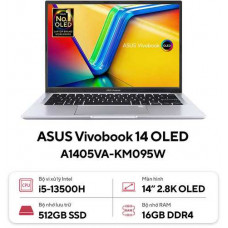 Laptop Asus Vivobook 14 OLED A1405VA-KM095W (Core i5-13500H | 16GB | 512GB | Intel Iris Xe | 14 inch 2.8K OLED | Win 11 | Bạc)