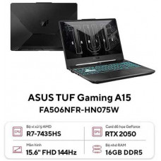 Laptop ASUS TUF Gaming A15 FA506NFR-HN075W (AMD Ryzen 7 7435HS | RTX 2050 4GB |16GB | 512GB | 15.6 inch FHD 144Hz | Win 11 | Đen)