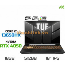 Laptop Gaming ASUS TUF Gaming F16 FX607JU-N3139W (i7-13650HX, RTX 4050 6GB, Ram 16GB DDR5, SSD 512GB, 16 Inch IPS WUXGA 165Hz 100% sRGB)
