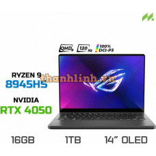 Laptop Gaming Asus ROG Zephyrus G14 GA403UU-QS135W (Ryzen 9 8945HS, RTX 4050 6GB, Ram 16GB LPDDR5X, SSD 1TB, 14 Inch OLED 3K 120Hz 100% DCI-P3)