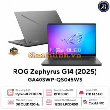 Laptop ASUS ROG Zephyrus G14 GA403WP-QS045WS (AMD Ryzen AI 9 HX 370 | RTX5070 | 14 inch 3K 120Hz 3K OLED | 32GB | 1TB | Win 11 | Office | Xám)