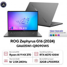 Laptop Asus Gaming ROG Zephyrus G16 GA605WI-QR090WS (AMD Ryzen AI 9 HX 370 | RTX 4070 8GB | 16 inch WQXGA OLED | 32 GB | 1 TB | Win 11)