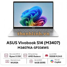 Laptop Asus VivoBook M3407KA-SF034WS (R5 AI 330/16GB RAM/512GB SSD/14 WUXGA/Win11&Office365/Bạc)