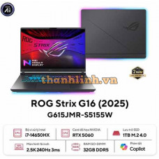 Laptop ASUS ROG Strix G615J G615JMR-S5155W (Intel Core i7-14650HX | RTX 5060 8GB | 16 inch 2.5K IPS 240Hz | 32GB | 1TB | Win 11 | Xám)