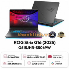 Laptop ASUS ROG Strix G615JHR-S5069W (Intel Core i7-14650HX | RTX 5050 8GB | 16 inch 2,5K IPS 240Hz | 32GB | 1TB | Win 11 | Xám)