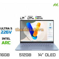 Laptop ASUS Vivobook S 14 OLED S5406SA-PP060WS (Ultra 5 226V, Arc Graphics, RAM 16GB LPDDR5X, SSD 512GB, 14 Inch OLED 3K 120Hz 100% DCI-P3,Win11/OFFICE HS 2021)