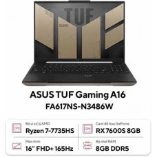 Laptop ASUS TUF Gaming A16 FA617NS-N3486W (AMD Ryzen 7-7735HS | 8GB | 512GB | RX 7600S 8GB | 16 inch FHD+ | Win 11 | Vàng)