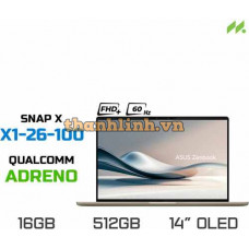 Laptop Asus Zenbook A14 UX3407QA-QD299WS (Snapdragon® X X1 26 100, Qualcomm® Adreno, Ram 16GB LPDDR5X, SSD 512GB, 14 Inch OLED FHD+ 60Hz)