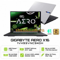 Laptop Gigabyte Gaming AERO X16 (X16-1VH93VNC94DH) (Ryzen AI 7 350/16GB RAM (1*16GB)/1TB SSD/RTX5060 8G DDR7/16 inch WQXGA 165Hz/Win 11/Trắng)