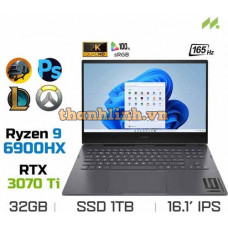 Laptop Gaming HP OMEN 16-n0085AX 7C144PA (Ryzen 9 6900HX, RTX 3070 Ti 8GB, Ram 32GB DDR5, SSD 1TB, 16.1 Inch IPS 165Hz QHD)
