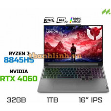 Laptop Gaming Lenovo Legion Slim 5 16AHP9 83DH003BVN (Ryzen 7 8845HS, RTX 4060 8GB, RAM 32GB DDR5, SSD 1TB, 16 Inch IPS WQXGA 165Hz 100% sRGB, Win 11)