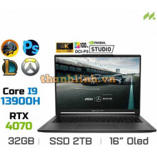 Laptop Gaming MSI Stealth 16 Mercedes-AMG Motorsport A13VG-289VN (i9-13900H, RTX 4070 8GB, Ram 32GB DDR5, SSD 2TB, 16 Inch OLED UHD+ 240Hz 100% DCI-P3)