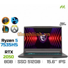 Laptop Gaming MSI Thin A15 B7UCX-020VN (Ryzen 5 7535HS, RTX 2050 4GB, Ram 8GB DDR5, SSD 512GB, 15.6 Inch IPS 144Hz FHD, Win 11)