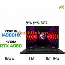 Laptop Gaming MSI Crosshair 16 D14VFKG-860VN (i9-14900HX, RTX 4060 8GB, Ram 16GB DDR5, SSD 1TB, 16 Inch IPS QHD+ 240Hz)