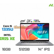 Laptop MSI Modern 14 F13MG-027VN (i5-1335U, Iris Xe Graphics, Ram 16GB DDR4, SSD 512GB, 14 Inch IPS FHD)