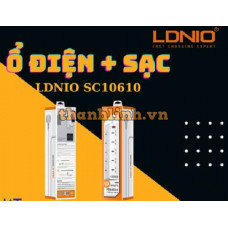 Ổ Điện 10 Cổng Tích Hợp USB + Type-C LDNIO SC10610
