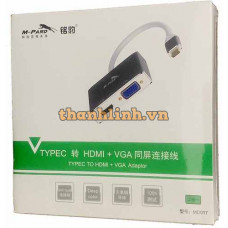 Cáp TYPE-C -> HDMI + VGA M-PARD (MD017)