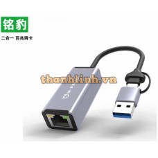 Dây Cáp chuyển USB/TYPE-C ra LAN 100M 20CM MD081 M-PARD