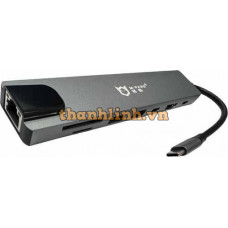 Hub chia Type-C -> HDMI+LAN+USB +TYPE-C 2.0+ SD/TF+PD M-PARD MD148