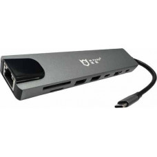Hub chia Type-C -> HDMI+LAN+USB +TYPE-C 2.0+ SD/TF+PD M-PARD MD148