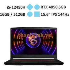 Laptop gaming MSI Thin GF63 12VE - 454VN (i5-12450H/RAM 16GB/GeForce RTX 4050/512GB SSD/ Windows 11)
