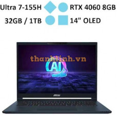 Laptop gaming MSI Stealth 14 AI Studio A1VFG-050VN (Ultra 7-155H/RAM 32GB/GeForce RTX 4060/1TB SSD/ Windows 11)