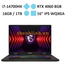Laptop MSI Sword 16 HX B14VFKG-045VN (i7-14700HX/ RAM 16GB/ GeForce RTX™ 4060/ 1TB SSD/ Windows 11)