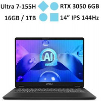 Laptop MSI Prestige 14 AI Studio C1UDXG-058VN (Ultra 7-155H/ RAM 16GB/ GeForce RTX™ 3050/ 1TB SSD/ Windows 11)