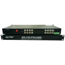 Video to Fiber Converter ( BNC , SF , SM , FC , 20KM ) 16ch Video , 1U rack B&TON BT-16VF-T/R
