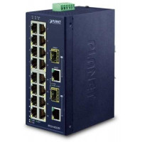 Bộ chia mạng IP30 Industrial 16-Port 10/100TX + 2-Port Gigabit TP/SFP Combo Ethernet Switch Planet IFGS-1822TF
