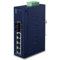 Bộ chia mạng IP30 Slim Type 4-Port Industrial Ethernet Switch + 1-Port 100Base-F Planet ISW-511TS15
