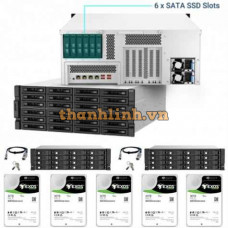Thiết bị QNAP TS-h3087XU-RP-E2378-64G + TL-R1620Sep-RP (Siêu dung lượng 8400 TB)