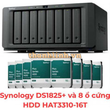 Thiết bị lưu trữ NAS Synology DS1825+ 128TB (08 x HAT3310-16T)