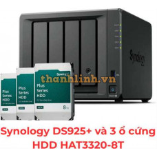 Thiết bị lưu trữ NAS Synology DS925+ 24TB (03 x HAT3320-8T)
