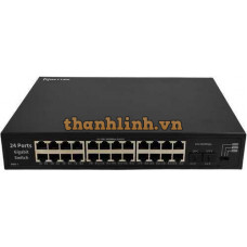 Switch 24 Port Full Gigabit 100/1000Mbps NetMax | NM-24GE Vỏ Sắt