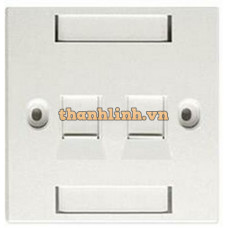Nắp mạng AMP BS Style Faceplate , 2-Port Shuttered , w/Label và Icon , White 1859050-1