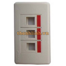 Nắp mạng AMP US Style Decorator Faceplate Kit 3-Port Shutter , White , with Label 2-1427030-3