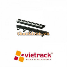 Thanh gắn cáp ngang tủ tủ mạng Vietrack 2U , Finger Duct , Black VRMH02-1F