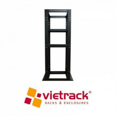 Tủ mạng Vietrack 4 Posts Open Rack 27U 600 x 650 , Black VRO27-465