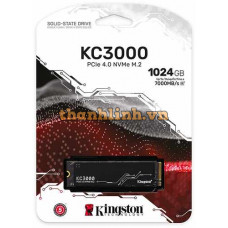 Ổ cứng SSD Kingston KC3000 1024GB NVMe M.2 2280 PCIe Gen 4 x 4 (Đọc 7000MB/s, Ghi 6000MB/s)-(SKC3000S/1024G)